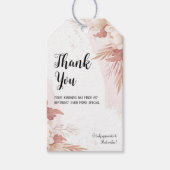 Roze Bloemen Verjaardagscadeau Label Cadeaulabel (Voorkant)