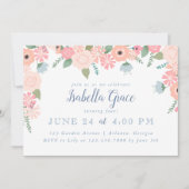 Roze Bloemen Verjaardagsfeest Kaart (Voorkant)