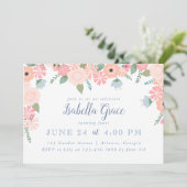 Roze Bloemen Verjaardagsfeest Kaart (Staand voorkant)