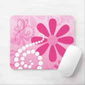  roze bloemen verkuilen traagheidspatroon muismat (Met muis)