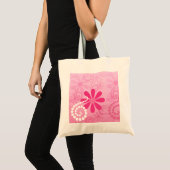  roze bloemen verkuilen traagheidspatroon tote bag (Voorkant (product))