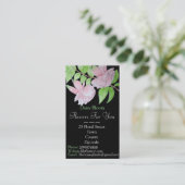 Roze bloemen verlaat bloemenbloemperen visitekaartje (Staand voorkant)