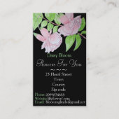 Roze bloemen verlaat bloemenbloemperen visitekaartje (Voorkant)