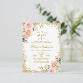 Roze Bloemen Verpleegkunde School Afstuderen Uitno Briefkaart (Staand voorkant)