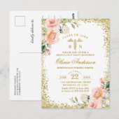 Roze Bloemen Verpleegkunde School Afstuderen Uitno Briefkaart (Voorkant / Achterkant)