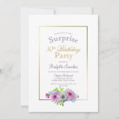 Roze Bloemen Verrassing 30ste Verjaardag Kaart (Voorkant)