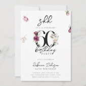 Roze Bloemen Verrassing 60e Verjaardagsfeest Kaart (Voorkant)