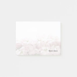 Roze bloemen vervagen post-it® notes