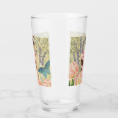 Roze Bloemen Victoriaans Vrouw Regency Glas (Links)