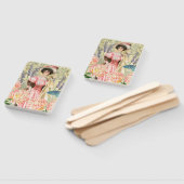 Roze Bloemen Victoriaans Vrouw Regency Handwaaier (Niet-gemonteerd)