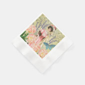 Roze Bloemen Victoriaans Vrouw Regency Servet (Hoek)