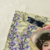 Roze Bloemen Victoriaans Vrouw Regency Strandlaken (In situ)