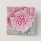 Roze bloemen vierkante button 5,1 cm (Voorkant)