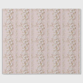 Roze Bloemen Vintage Cadeaupapier (Vlak)