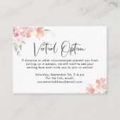 Roze Bloemen Virtual Option Baby shower Party Encl Informatiekaartje (Voorkant)