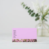Roze bloemen visitekaartje (Staand voorkant)