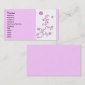 Roze bloemen visitekaartje (Voorkant / Achterkant)