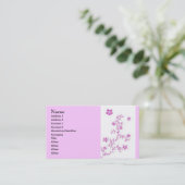 Roze bloemen visitekaartje (Staand voorkant)