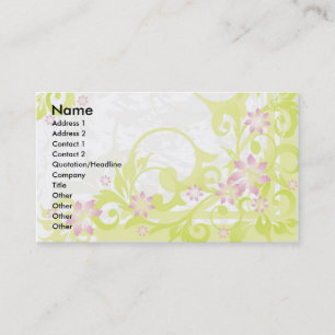 roze bloemen visitekaartje