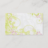 roze bloemen visitekaartje (Achterkant)