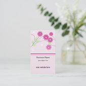 Roze Bloemen Visitekaartje (Staand voorkant)