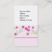 Roze Bloemen Visitekaartje (Achterkant)