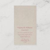  roze bloemen visitekaartje (Achterkant)