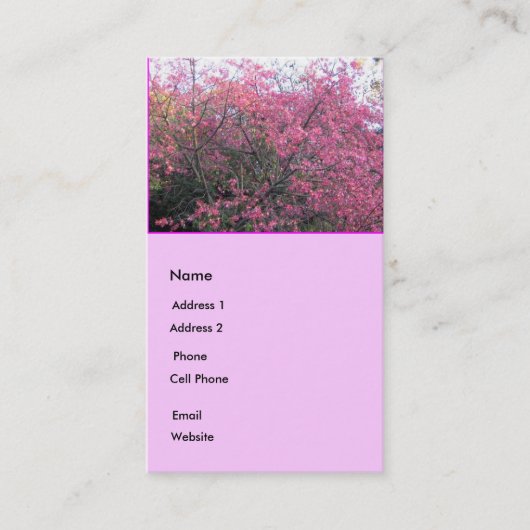 Roze bloemen visitekaartje (Voorkant)