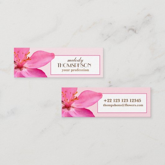 Roze Bloemen Visitekaartjes (Voorkant / Achterkant)