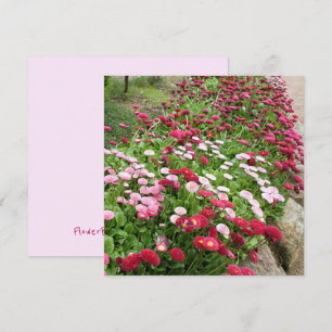 Roze Bloemen Vlakke Wenskaart Kaart