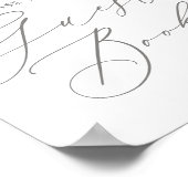 Roze Bloemen Vlinder Baby shower Gastenboek teken Poster (Hoek)