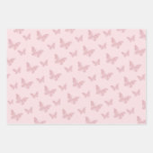 Roze Bloemen Vlinder Baby shower Gepersonaliseerd Inpakpapier Vel (Voorkant 2)