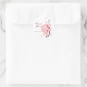 Roze Bloemen Vlinder Bruiloft Aankondiging Ronde Sticker (Tas)