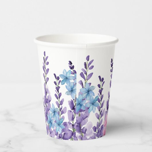 Roze Bloemen Vlinder Meisje Verjaardag Papieren Bekers (Rechts)