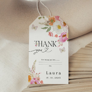 Roze Bloemen Vlinders Baby In Bloom Baby Shower Cadeaulabel