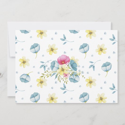 Roze Bloemen Vlinders Foto Verjaardag Bedankkaart (Achterkant)