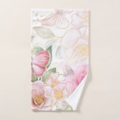 Roze Bloemen Vlinders-Goud Glitter Wit Bad Handdoek (Handdoek)