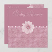 Roze bloemen voor Baby shower Kaart (Voorkant / Achterkant)