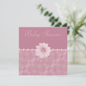 Roze bloemen voor Baby shower Kaart (Staand voorkant)