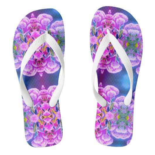 Roze bloemen voor mama teenslippers (Voetbed)
