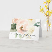 Roze Bloemen Voor Mijn Maid Of Honor Wedding Dank  Kaart (Gele Bloem)