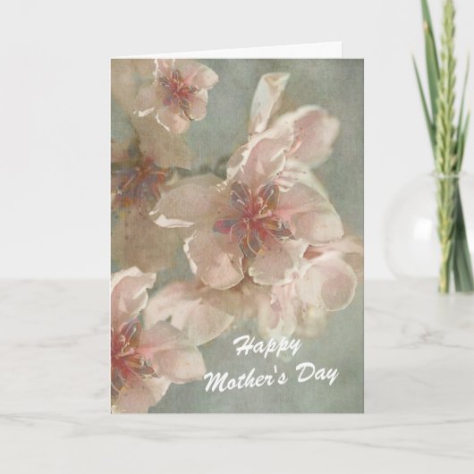 Roze bloemen voor Moederdag Kaart (Voorkant)