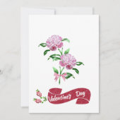 Roze bloemen voor Valentijnsdag Feestdagenkaart (Voorkant)