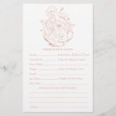  Roze Bloemen Voorspellingen Baby shower Spel (Voorkant)