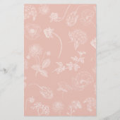  Roze Bloemen Voorspellingen Baby shower Spel (Achterkant)