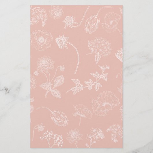  Roze Bloemen Voorspellingen Baby shower Spel (Achterkant)