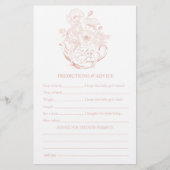 Roze  Bloemen Voorspellingen Baby shower Spel (Voorkant)