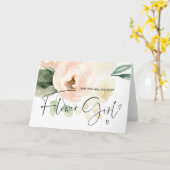 Roze bloemen vragen bloemenmeisje voorstel trouwka kaart (Gele Bloem)