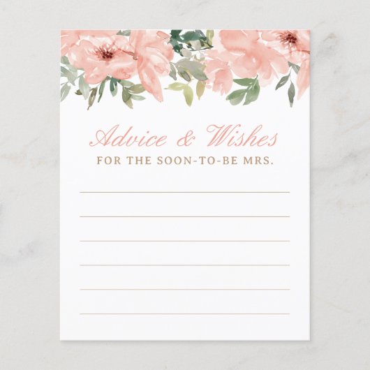 Roze Bloemen Vrijgezellenfeest Advies Kaart (Voorkant)