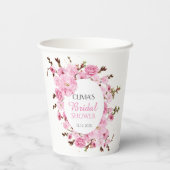 Roze Bloemen Vrijgezellenfeest bloemblaadjes en Pr Papieren Bekers (Achterkant)